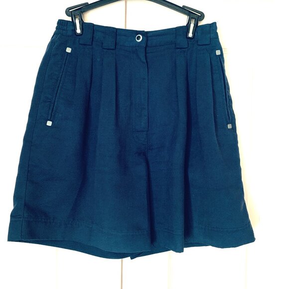 SHORTS Dressy Casual Jamie Sadock Faux Navy Suede Sz 8 - Picture 1 of 4